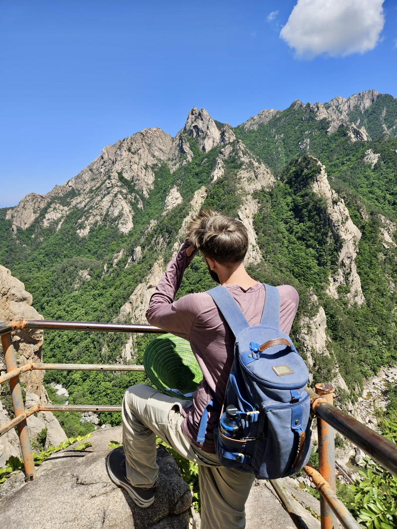 Rare photo of me, standing among the mountains in Seoraksan National Park