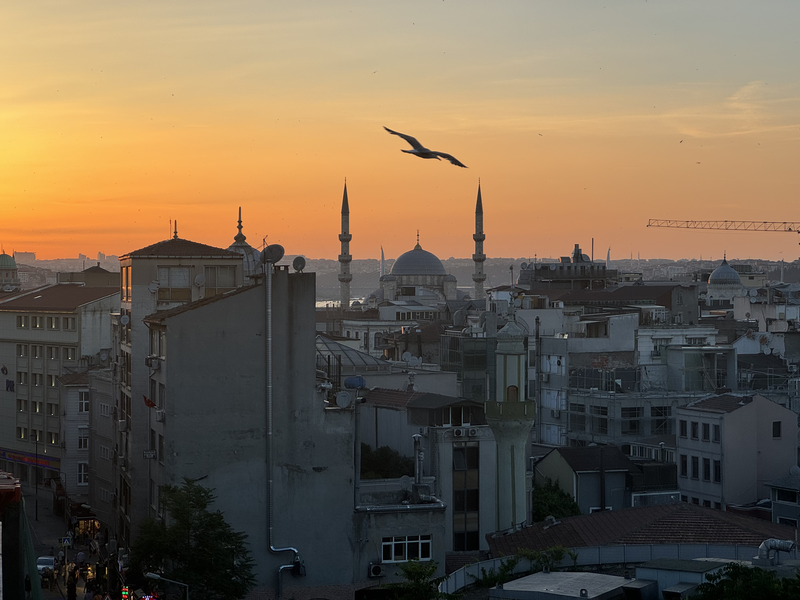 Sunset from a rooftop in Istanbul
