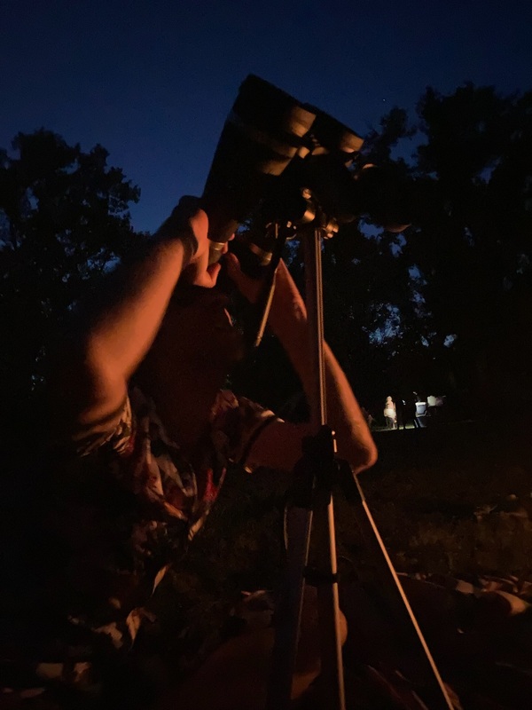 Sitting around the campfire, looking at Saturn’s rings through the binos